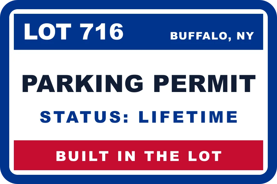 LOT 716 lifetime parking permit graphic